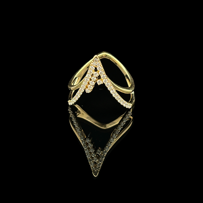 14k Yellow Gold Diamond .28ctw V Shape Fashion Ring
