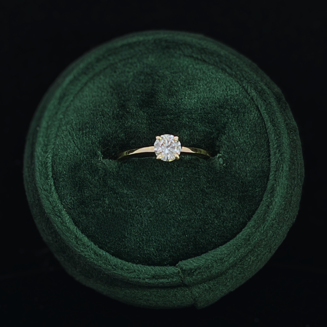 14k Yellow Gold .50cttw GH Si1-Si2 Round Diamond Solitaire