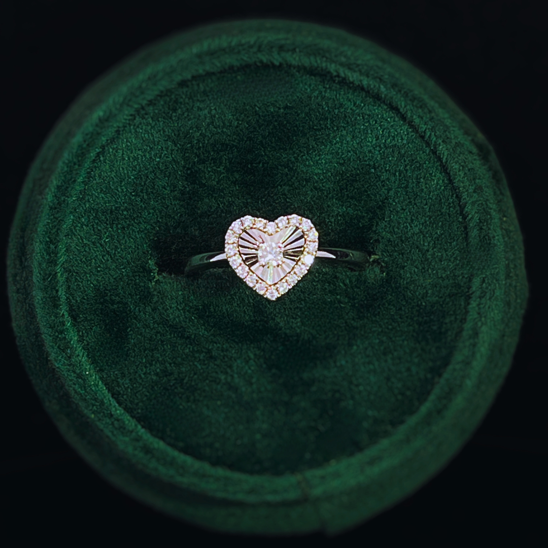 14k W/G .15ctw Diamond Heart Fashion Ring