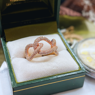 Pre-loved 18k Rose Gold Pink Diamond Pave Fashion Ring