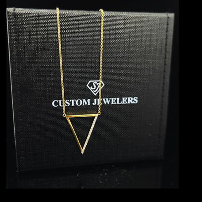 14k YG .14ctw Diamond Triangle Necklace
