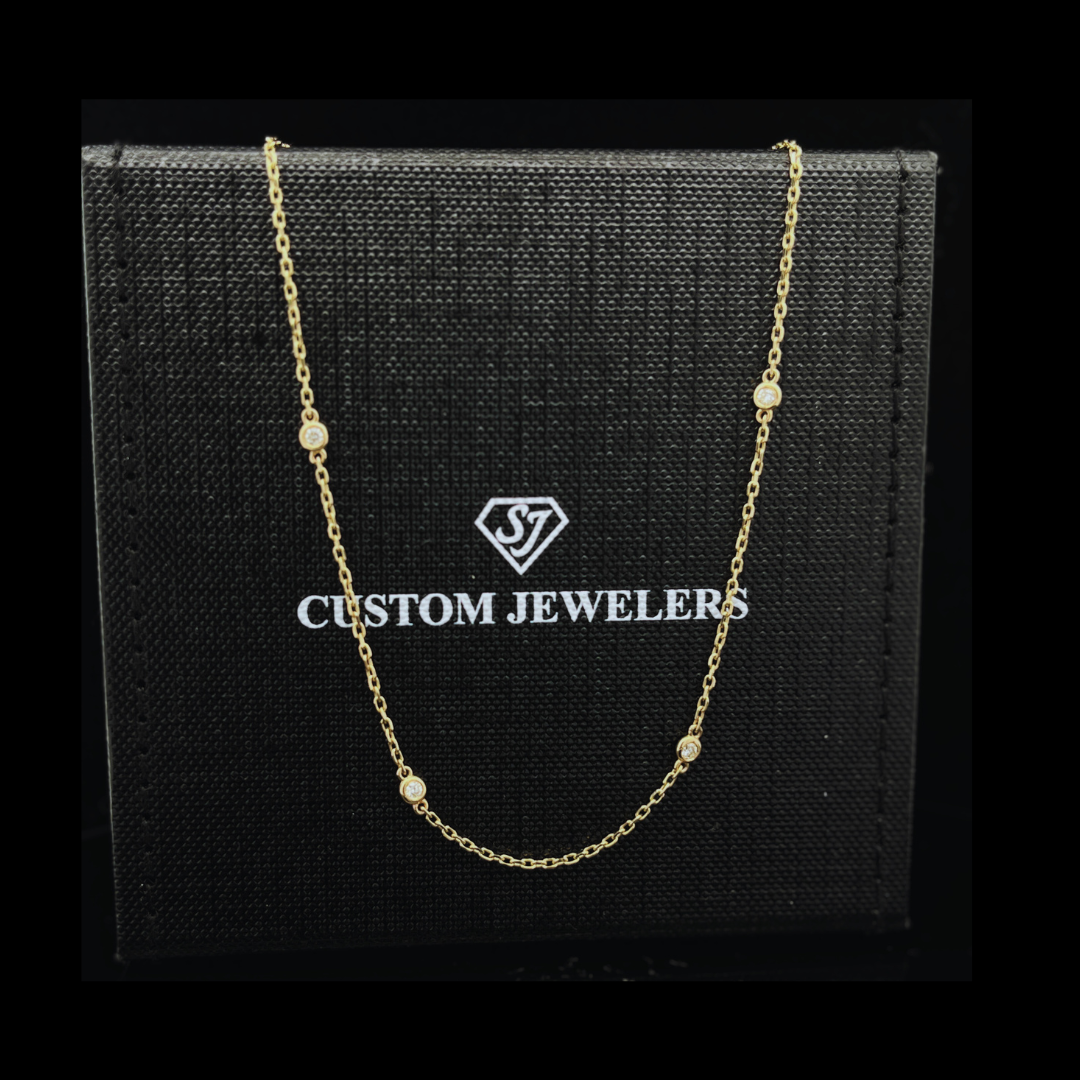 14k YG Diamond &quot;By The Inch&quot; Necklace