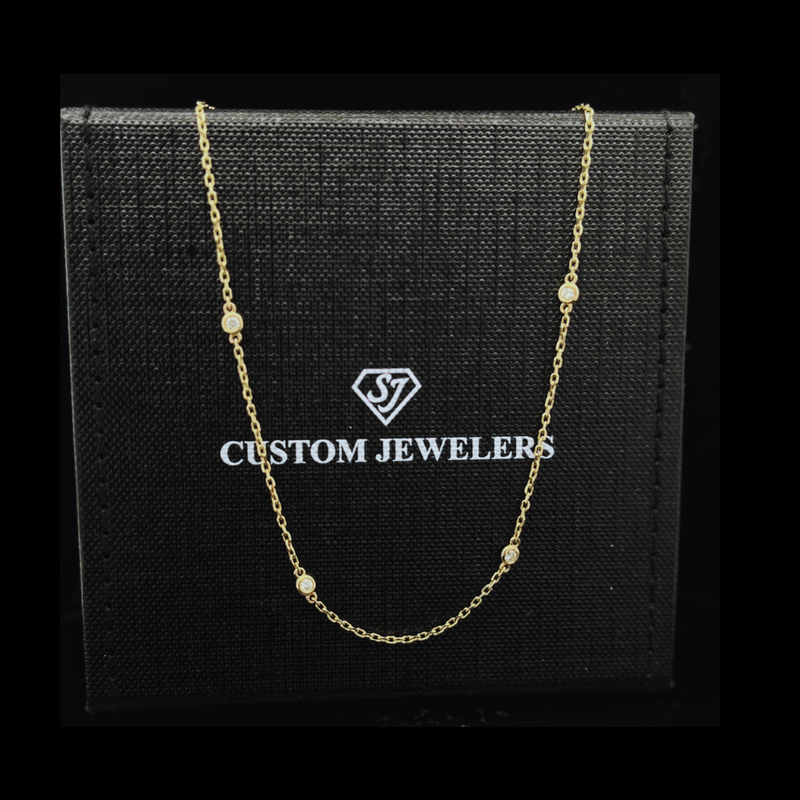 14k YG Diamond &quot;By The Inch&quot; Necklace