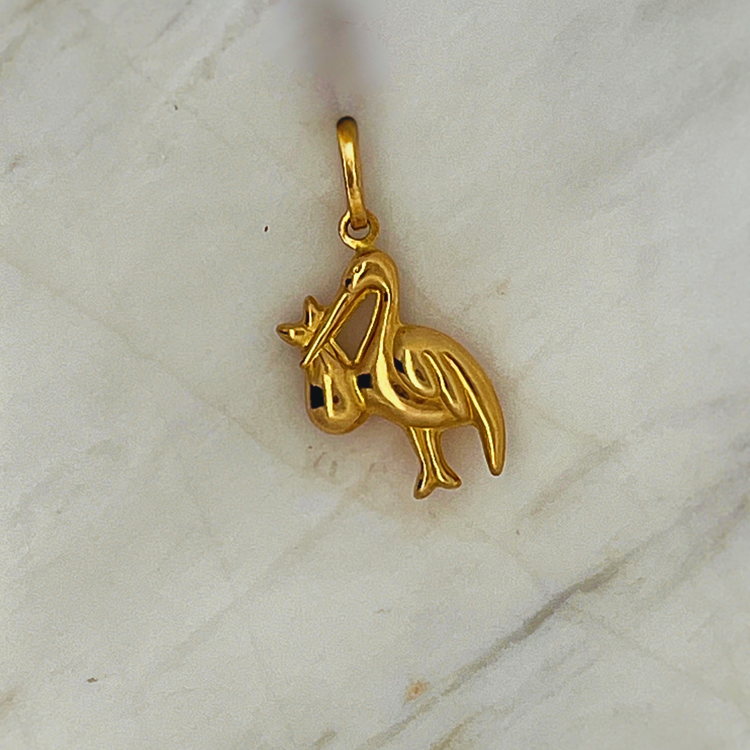 Pre-Loved 14k YG Stork Charm