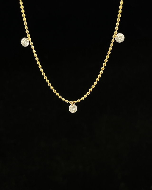 14k Yellow Gold .24ctw Diamond Drop Fashion Necklace