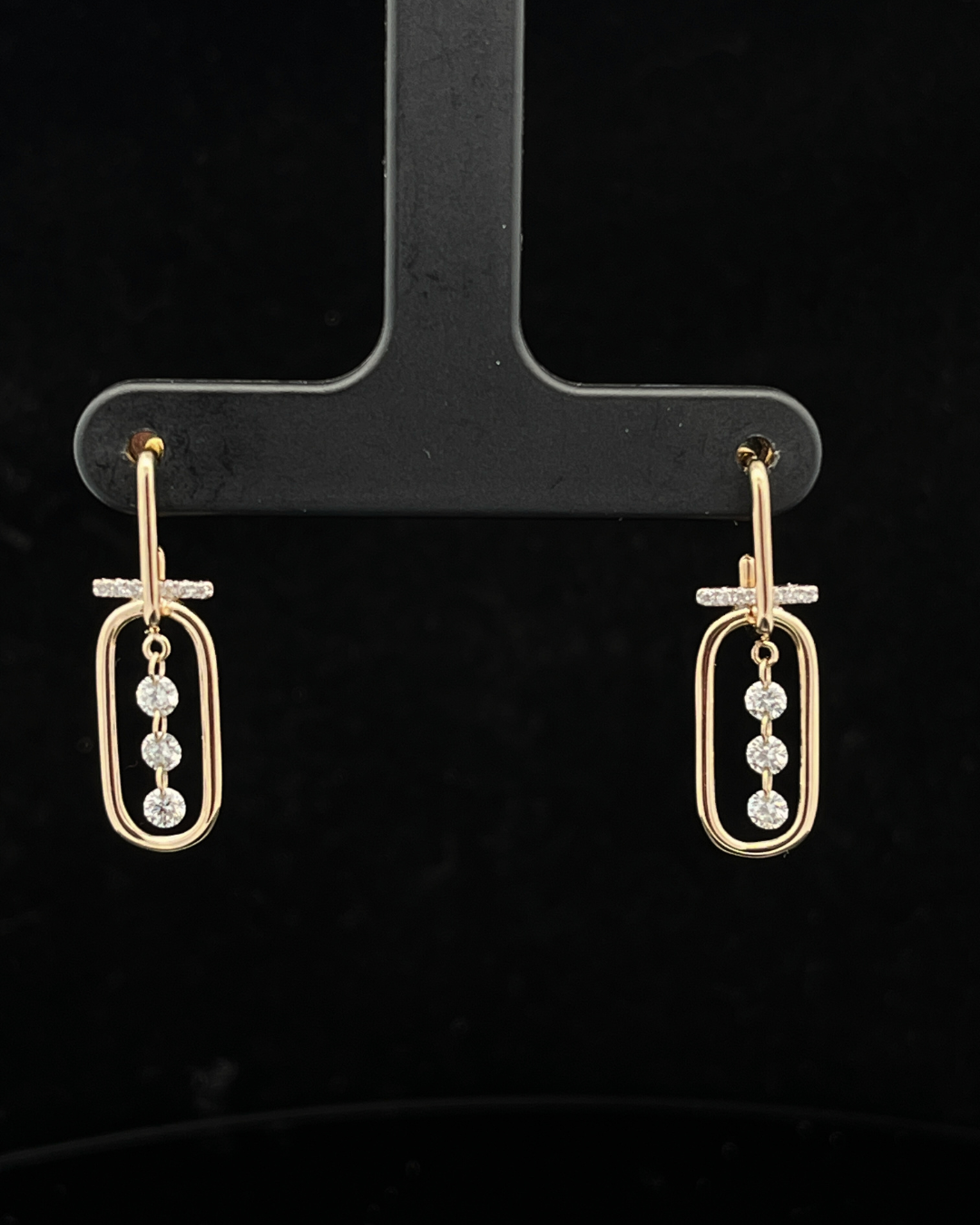 14k Yellow gold .34ct Diamond Dangle Fashion Earrings