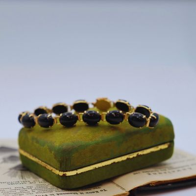 Pre-Loved 14k YG Onyx Bracelet