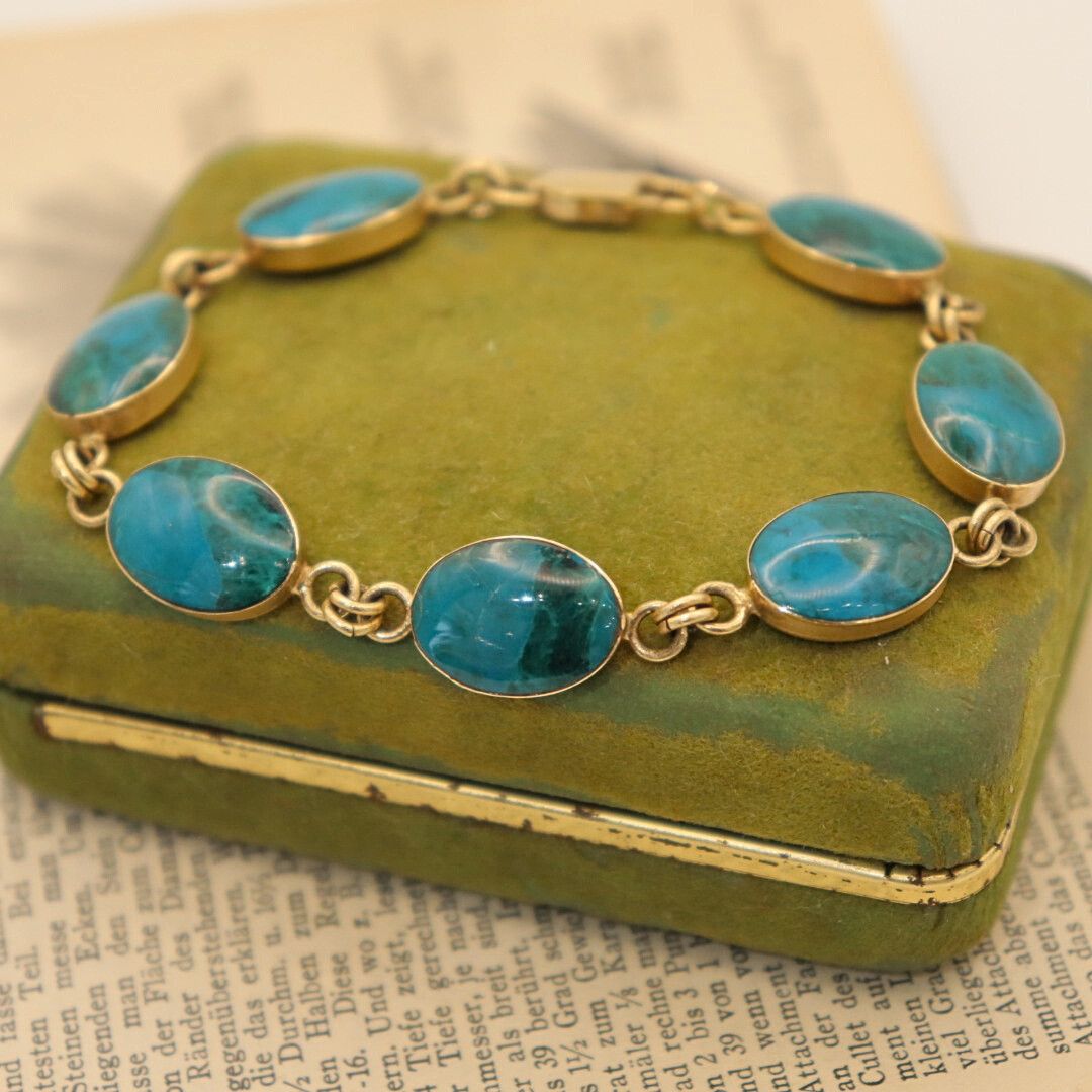 Pre-Loved 14k YG &quot;Eilat&quot; Stone  Ladies Fashion Bracelet