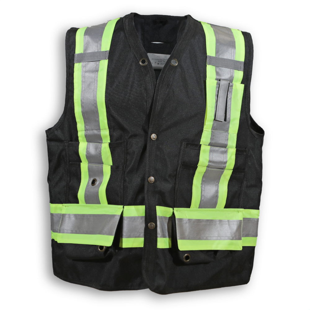 Big K 150D Econo Surveyor Vest, Color: Black, Size: S