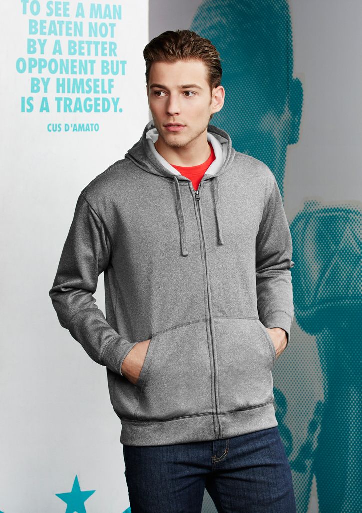 Biz Collection Mens Hype Full-Zip Hoodie, Color: Grey, Size: S