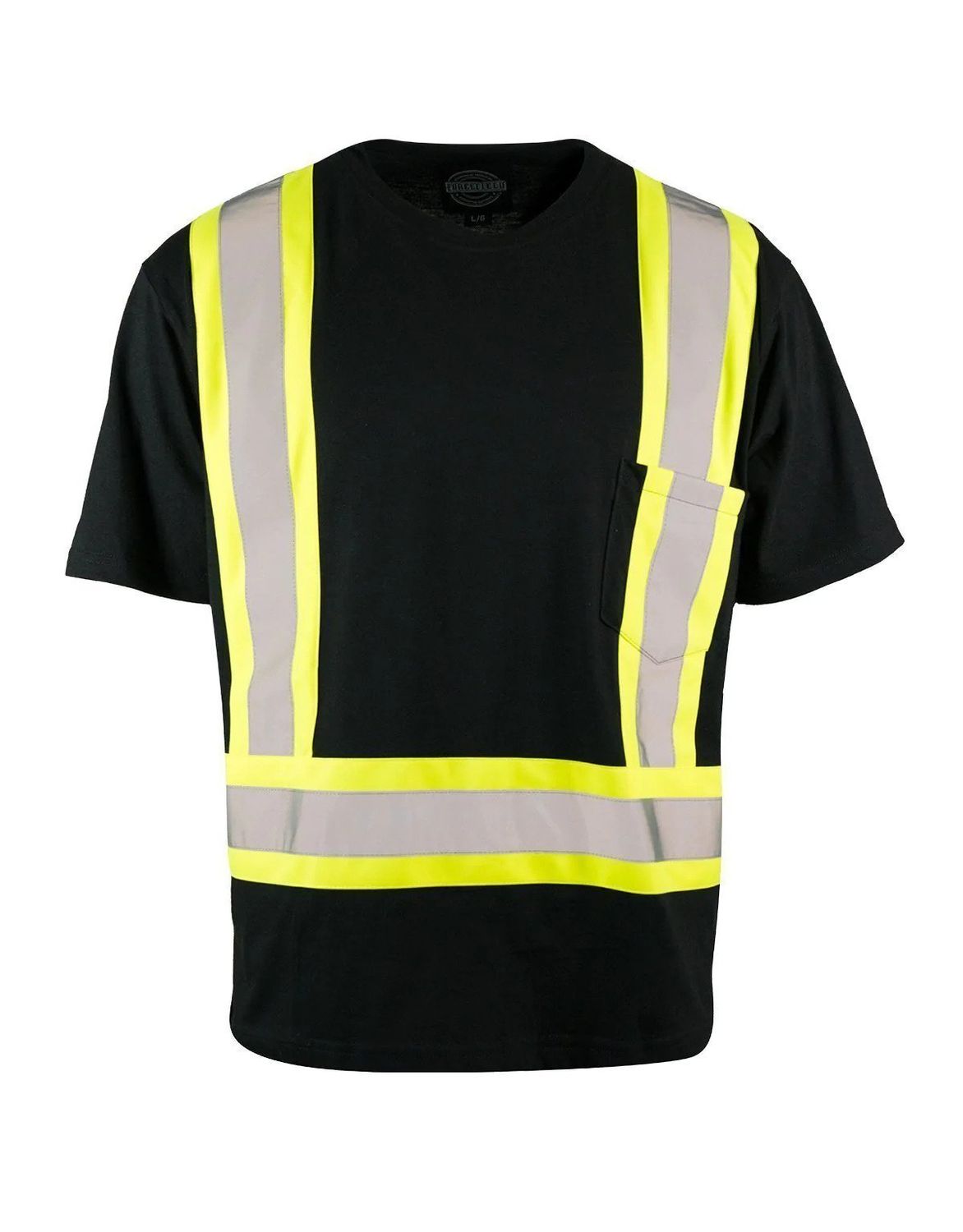 Forcefield Ultracool Poly/Cotton Crew Neck Short Sleeve Safety Tee Shirt with Chest Pocket, Color: Black, Size: S