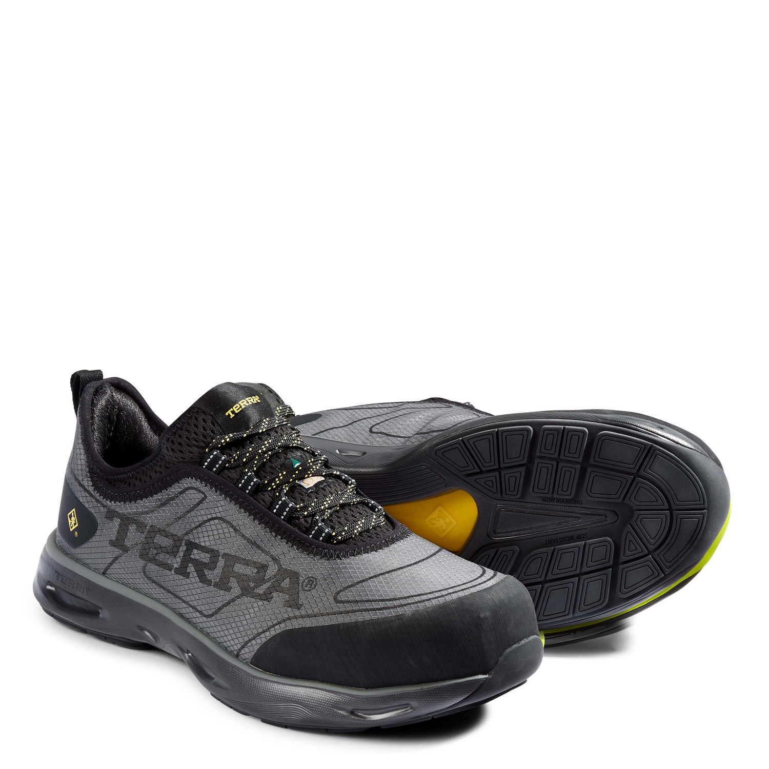 Terra Men's Lites Low Nano Composite Toe Athletic Safety Work Shoe, Color: Black/Grey, Size: 7