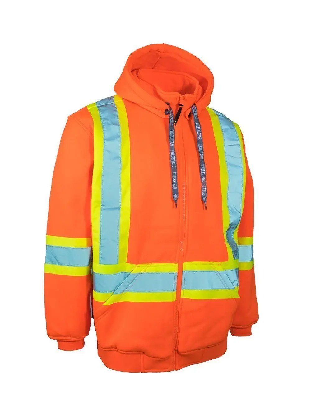 Forcefield Hi-Vis Sweatshirt w/ Detachable Hood, Color: Orange, Size: S