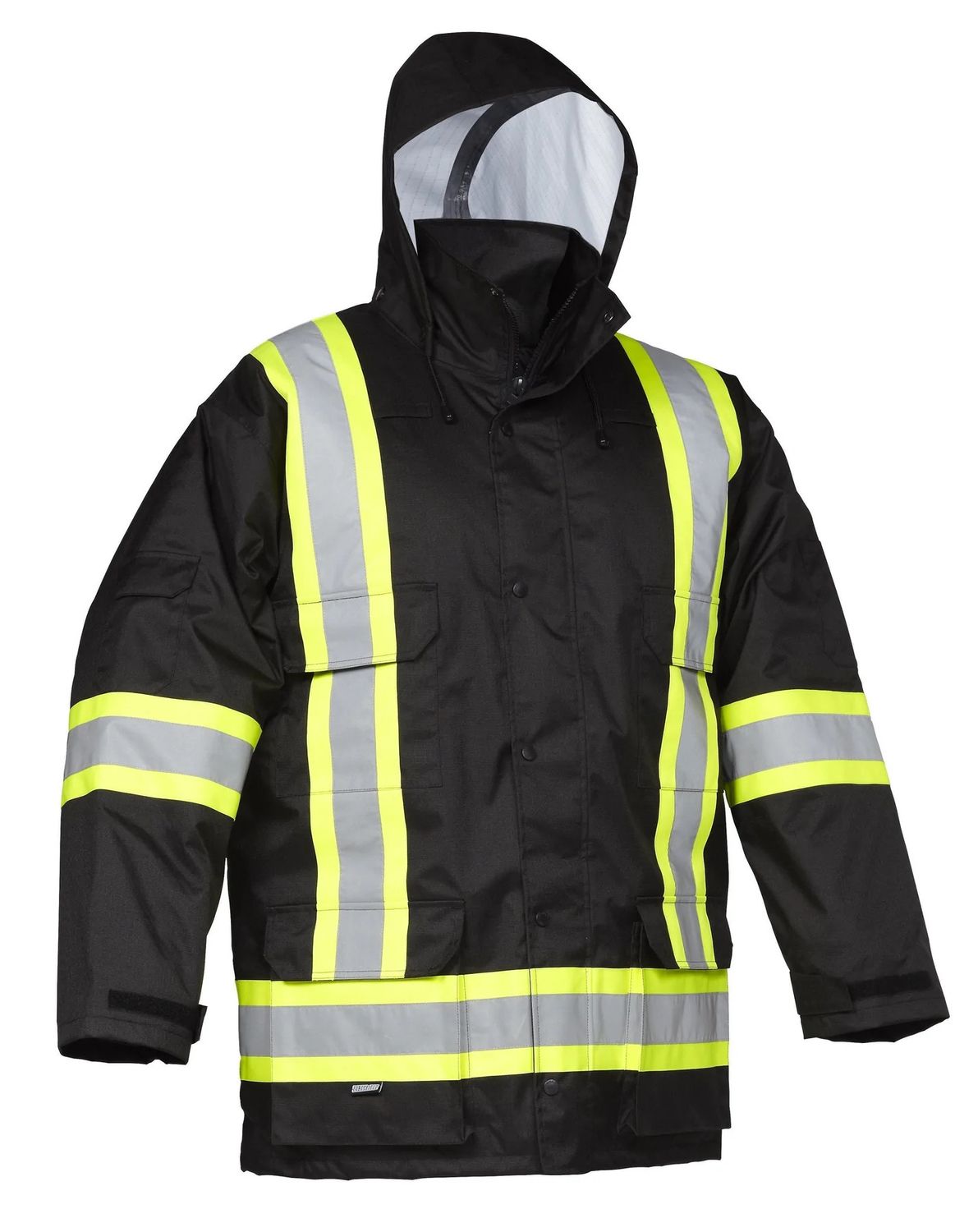 Forcefield Hi Vis Safety Winter Cargo Parka, Color: Black, Size: S