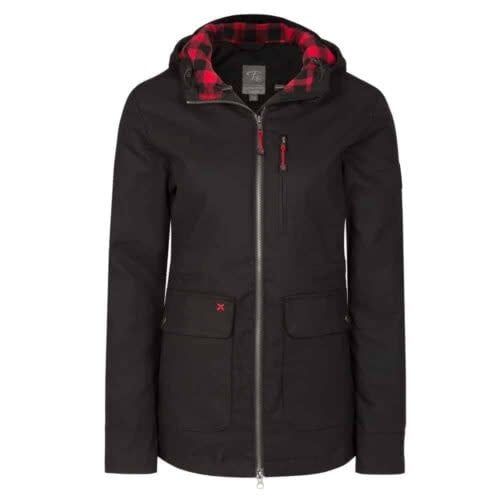 P&amp;F Stretch Canvas Lined Parka, Color: Black, Size: XS