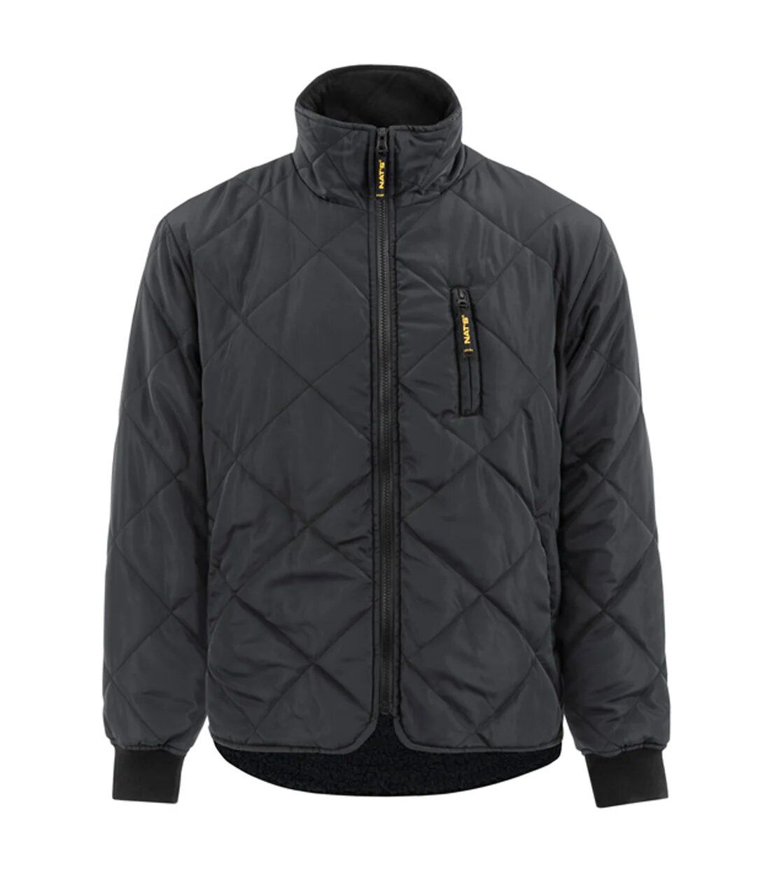 NAT'S Quilted Nylon Jacket, Color: Black, Size: XL