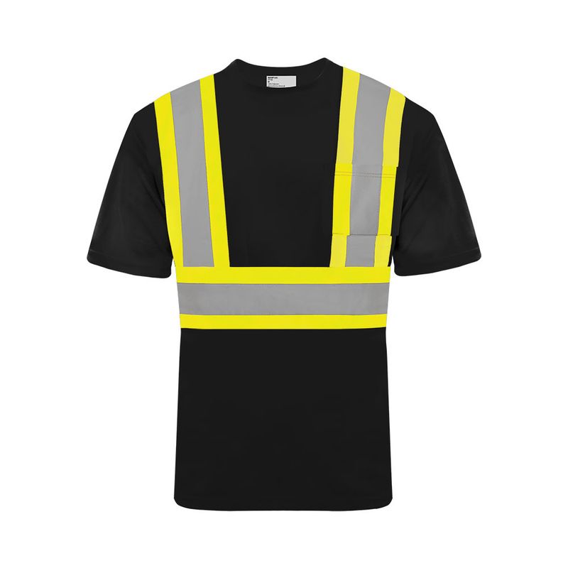 Ground Force Short Sleeve Polyester Traffic T-Shirt, 4″ Refl. Tape