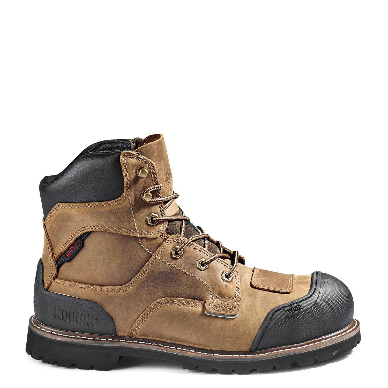 Men's Kodiak Generations Widebody 6" Waterproof Composite Toe Safety Work Boot, Color: Brown, Size: 8