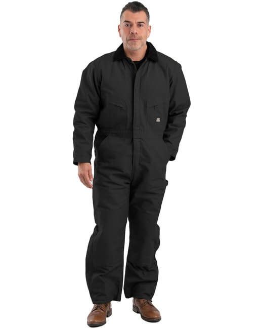 Berne Men's Heritage Duck Insulated Coverall, Color: Black, Size: S