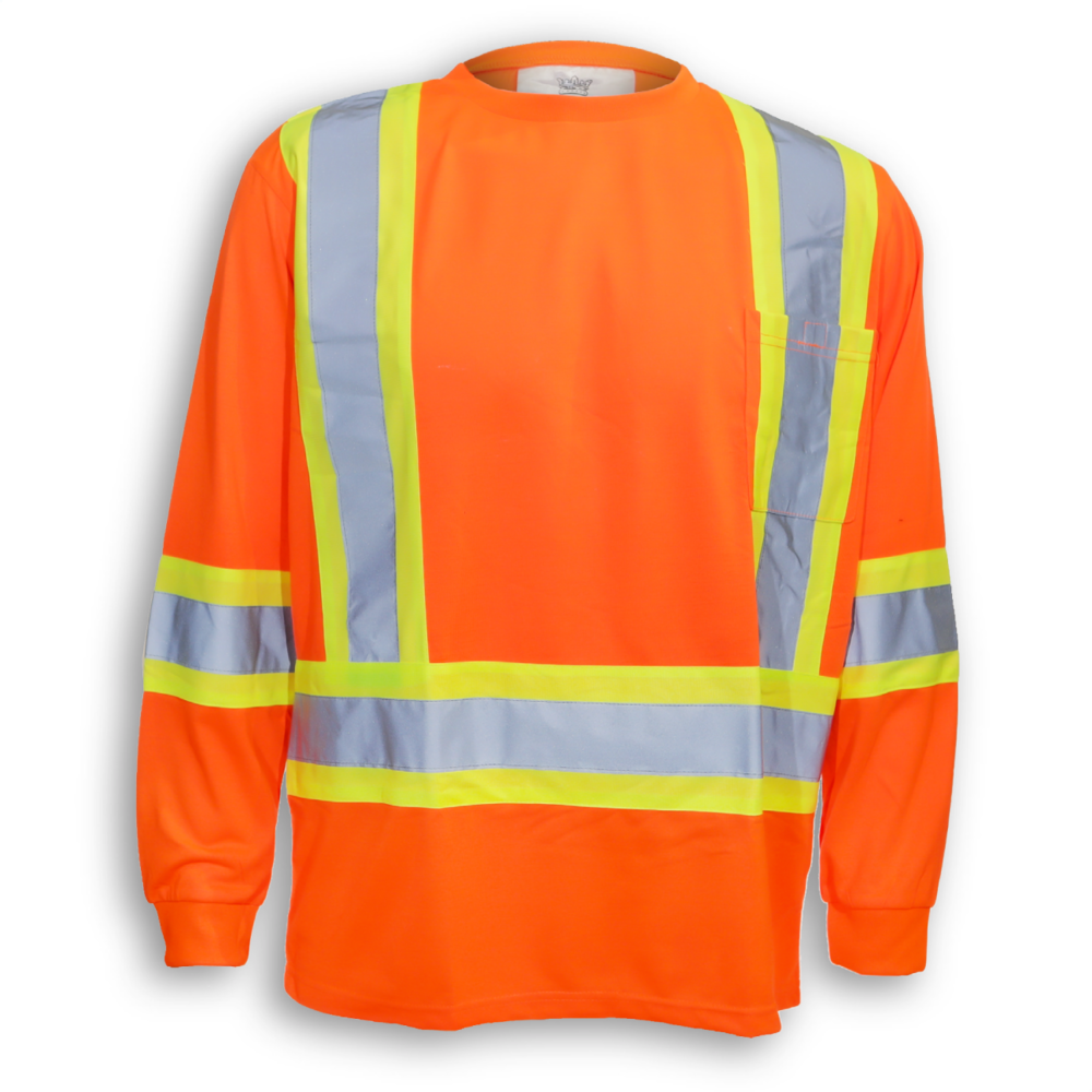 Big K Poly/Cotton Traffic Safety Shirt, Color: Orange, Size: S
