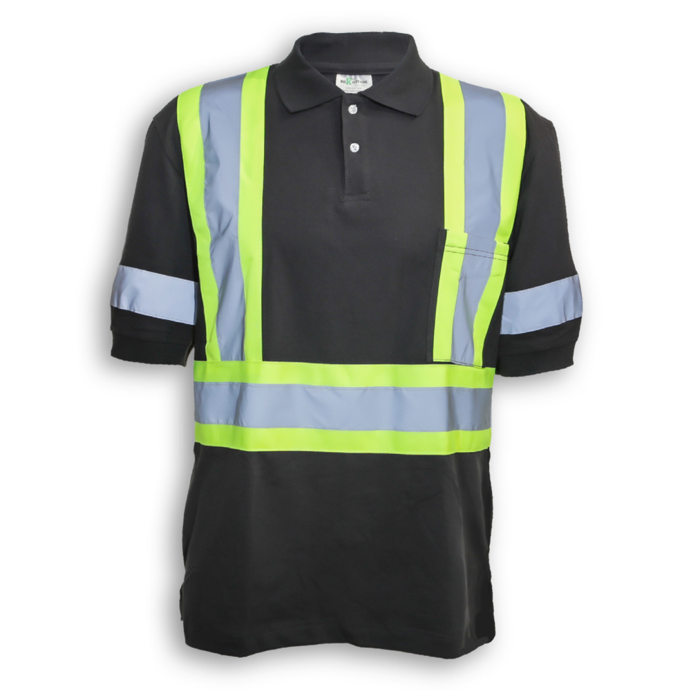 Big K Cotton Polo Shirt with Collar, Color: Black, Size: S