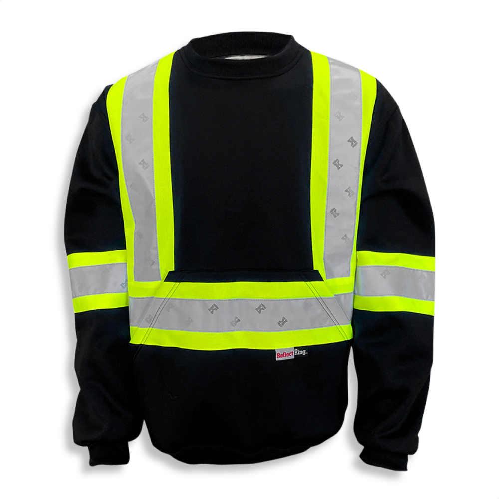 Big K 11oz Polyester Microfleece Crewneck Sweatshirt, Color: Black, Size: S