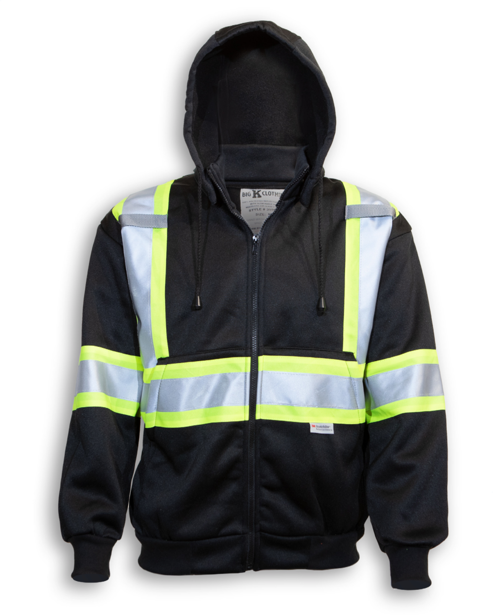 Big K Poly Hoodie with Detachable Hood, Color: Black, Size: S