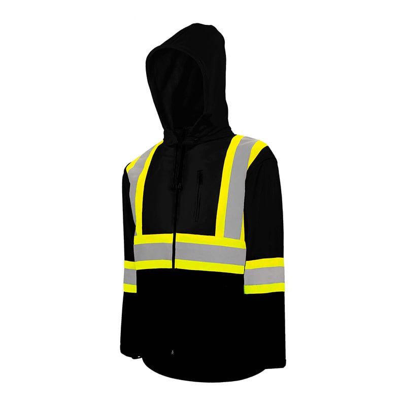 Ground Force Soft Shell Jacket w/ Detachable Hood, 4″ Refl. Tape