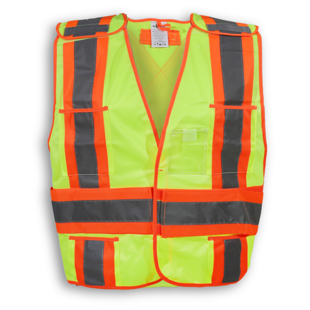 Big K 100% Polyester Tear-Away Safety Vest, Color: Lime