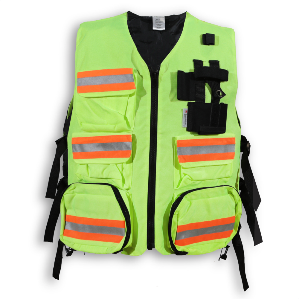 Big K First Aid Safety Vest, Color: Lime