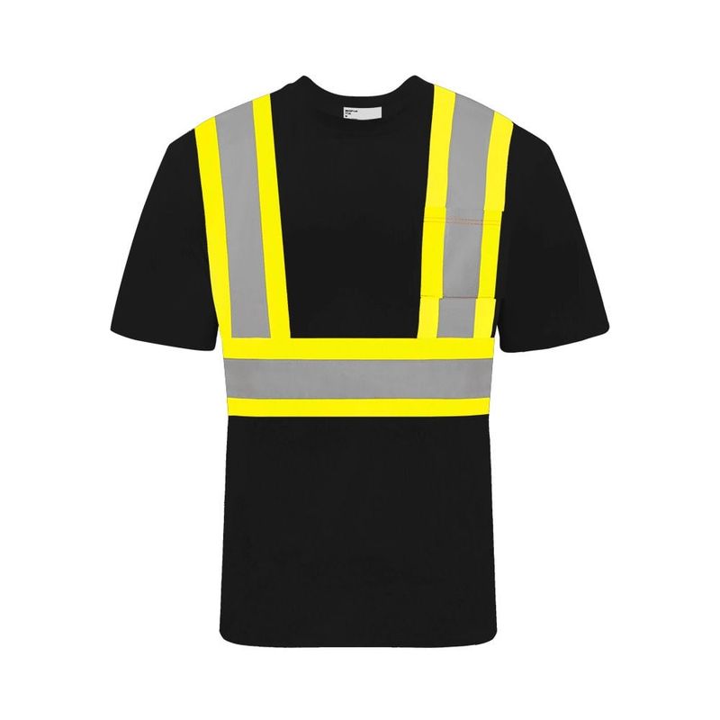 Ground Force Short Sleeve Cotton Traffic T-Shirt, 4″ Refl. Tape