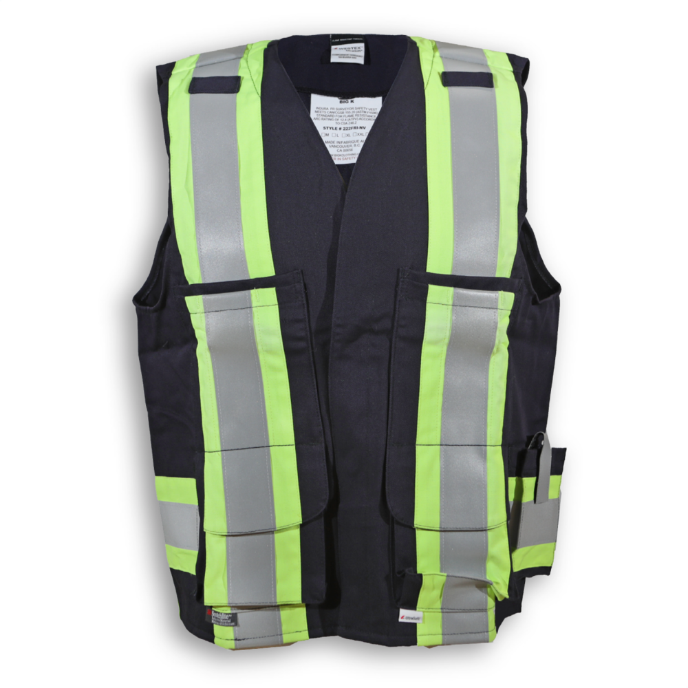 Big K Clothing Indura Ultrasoft Supervisor Safety Vest, Color: Black, Size: S