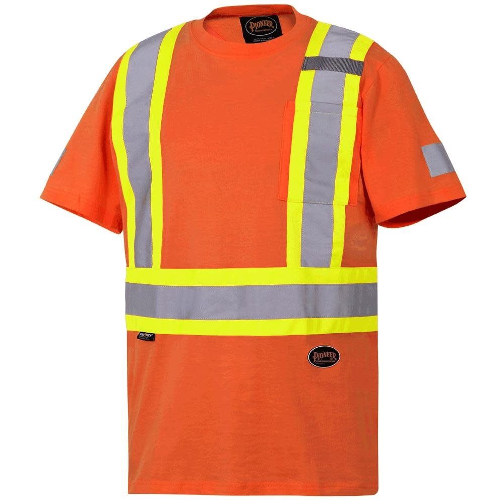 Pioneer Cotton Safety T-Shirt, Color: Orange, Size: S