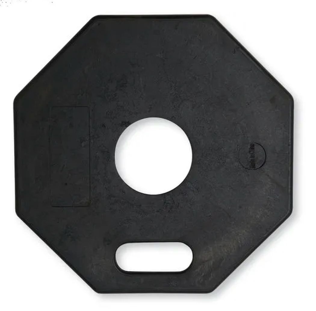 Big K 10 lb Black Rubber Octagon Delineator Base