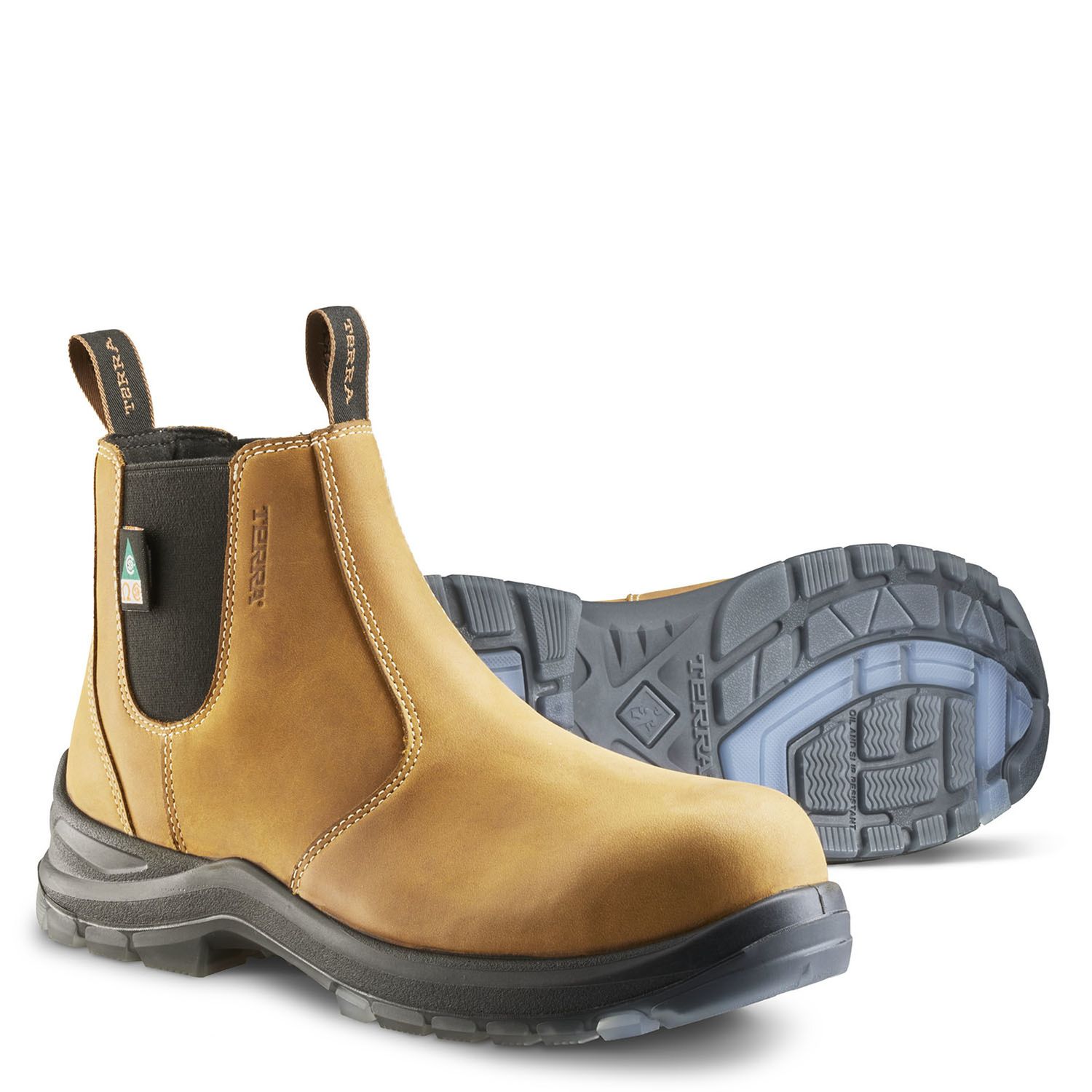 Terra Men's Murphy 6" Composite Toe Pull-On Safety Work Boot, Color: Wheat, Size: 7