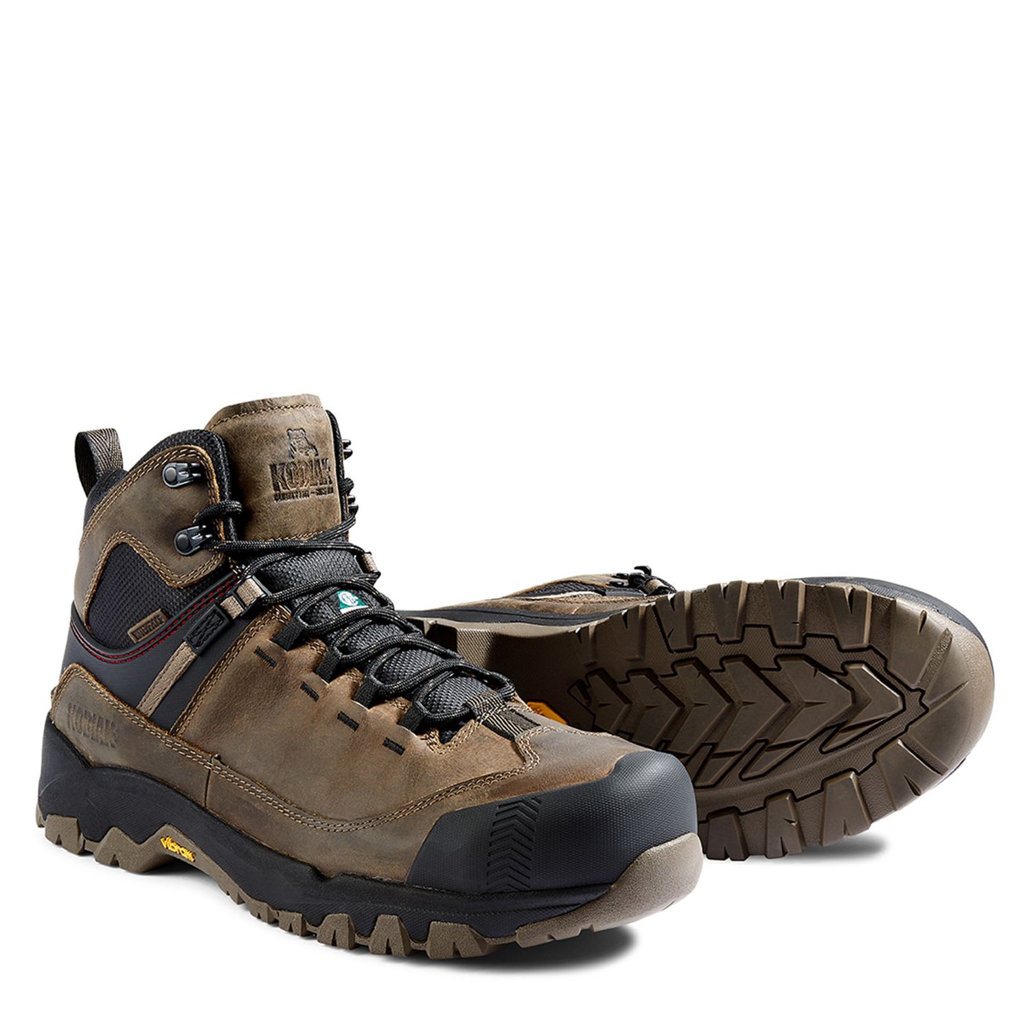 Kodiak Men's Quest Bound Mid Waterproof Composite Toe Hiker Safety Work Boot, Color: Fossil, Size: 7