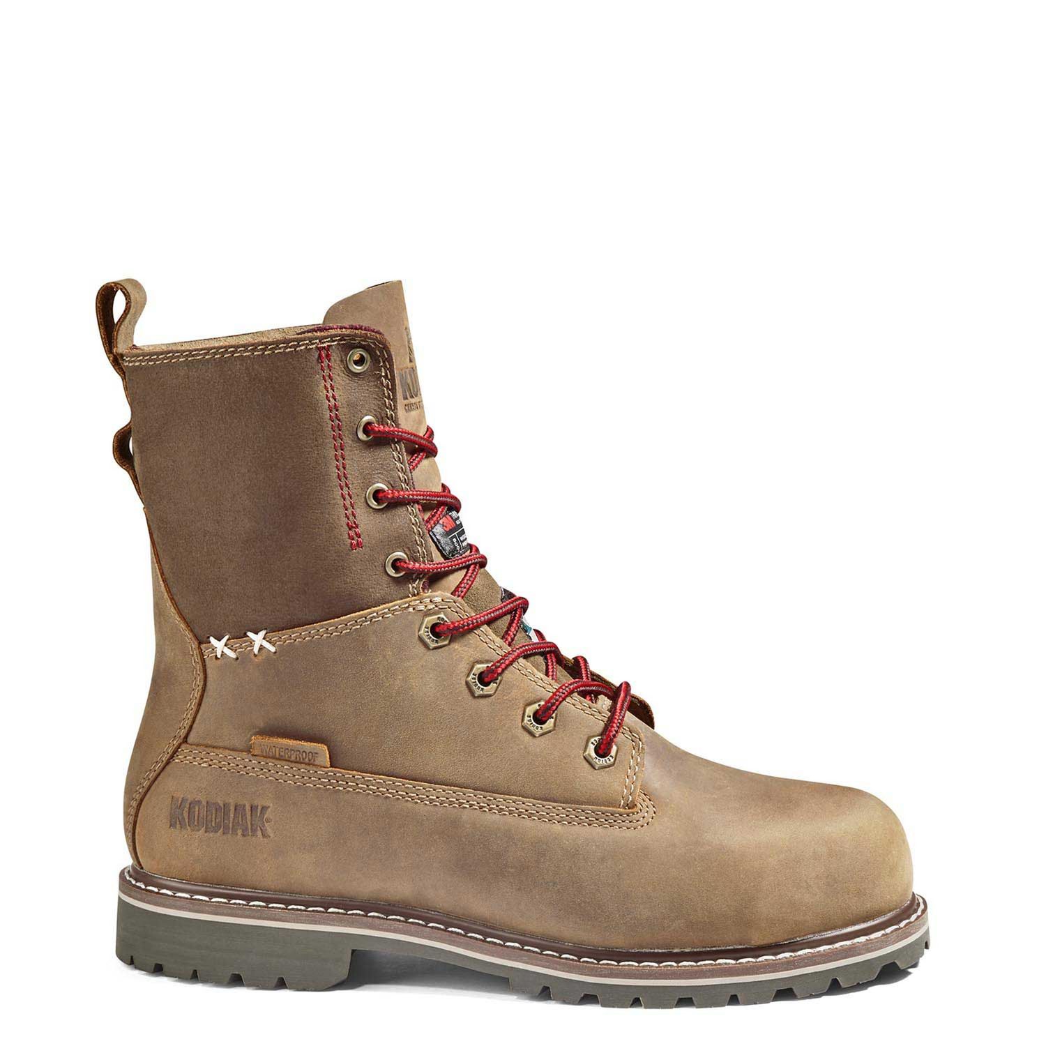 Kodiak Women's Bralorne 8" Waterproof Composite Toe Safety Work Boot, Color: Brown, Size: 5