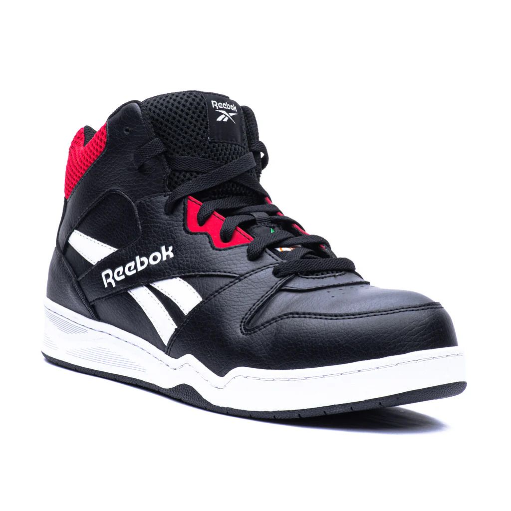 Reebok Men's High Top Work Sneaker, Color: Red Black White, Size: 7