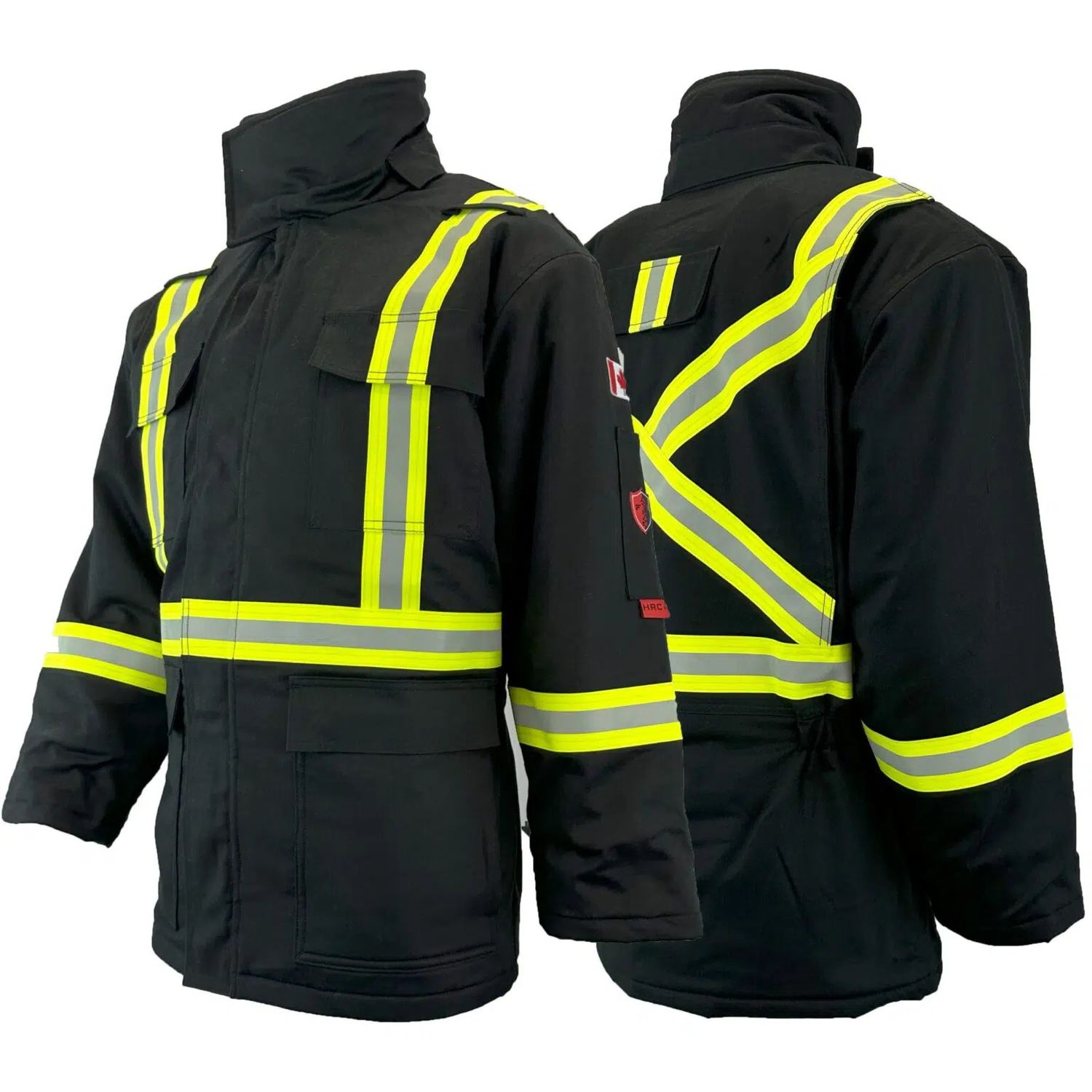 Atlas Guardian® FR/AR Parkas (2" and 4" Strip), Colour: Black (2"), Size: XS, Style: Regular