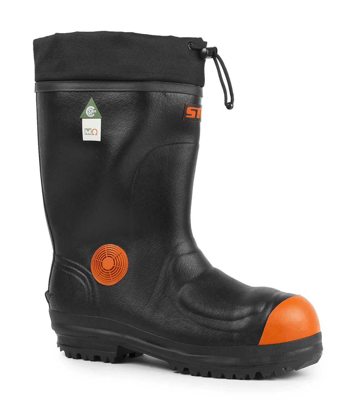 STC Cobalt 15" Insulated Rubber Work Boots - Metguard Protection, Color: Black/Orange, Size: 5