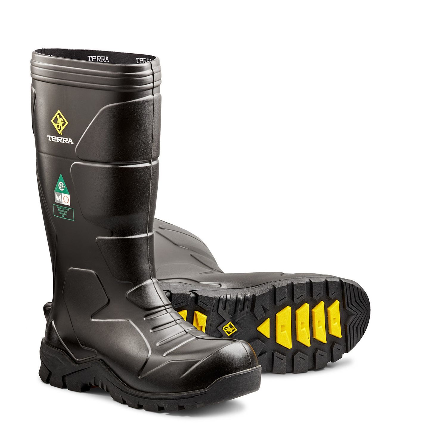 Terra Men's Narvik Composite Toe Safety Work Boot with Internal Met Guard, Color: Black, Size: 5