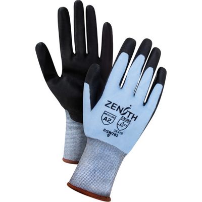 Zenith Ultimate Dexterity Cut-Resistant Gloves, 18 Gauge, Polyurethane Coated, HPPE Shell, ASTM ANSI Level A2/EN 388 Level B