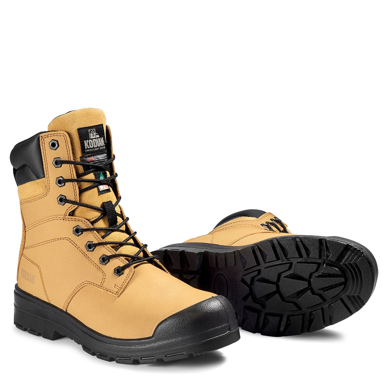Kodiak Greb 8" Steel Toe Work Boot, Color: Wheat, Size: 7