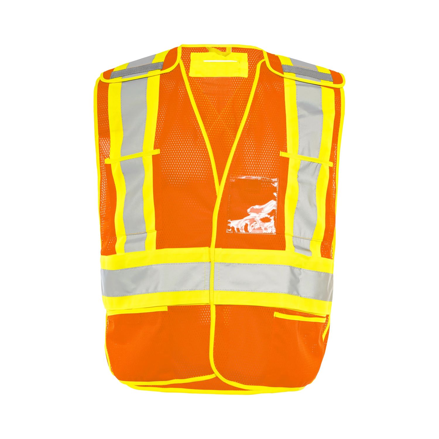 Ground Force Universal Fit 5 Pt. Tearaway Mesh Traffic Vest, Color: Orange