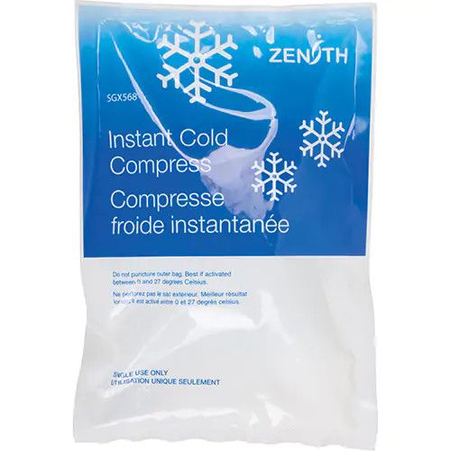Zenith Instant Compress Cold Pack - Single Use - 6" x 9"
