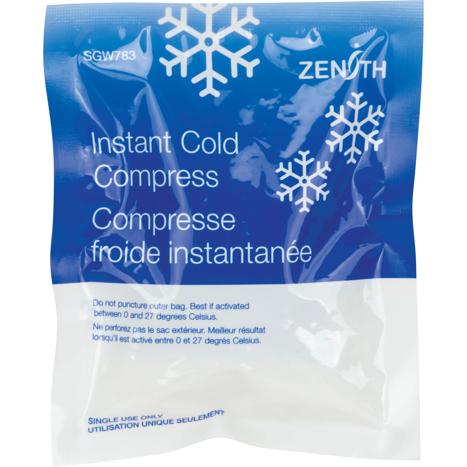 Zenith Instant Compress Cold Pack - Single Use - 5" x 6"