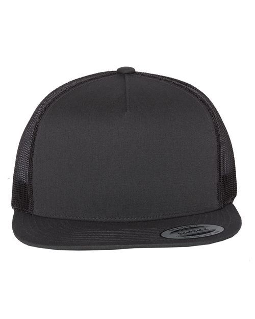 YP Classics Five-Panel Classic Trucker Cap - Adjustable, Color: Black/Black