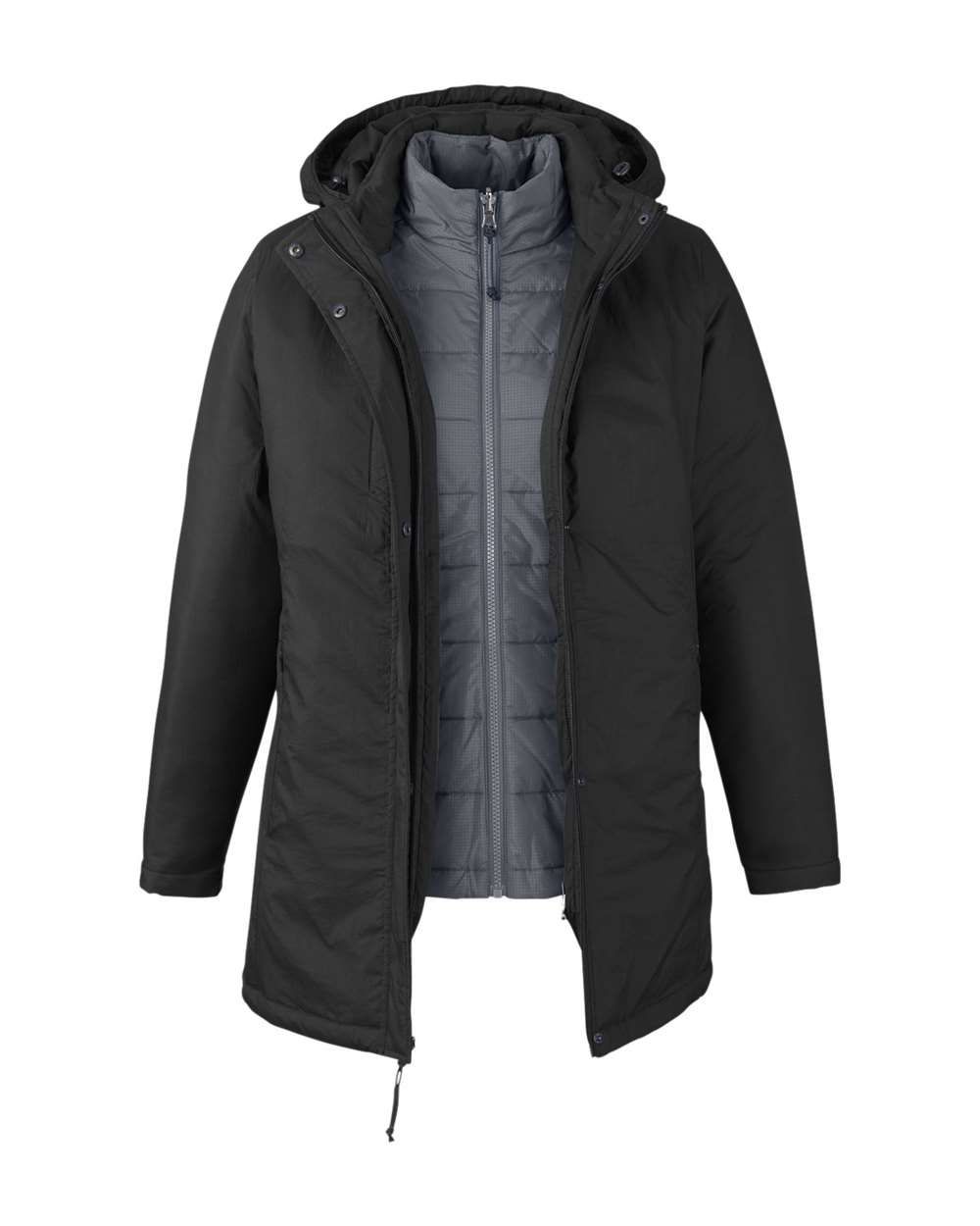 Core 365 Women's Inspire 3-in-1 Jacket with Insulated Liner, Color: Black/Carbon, Size: XS