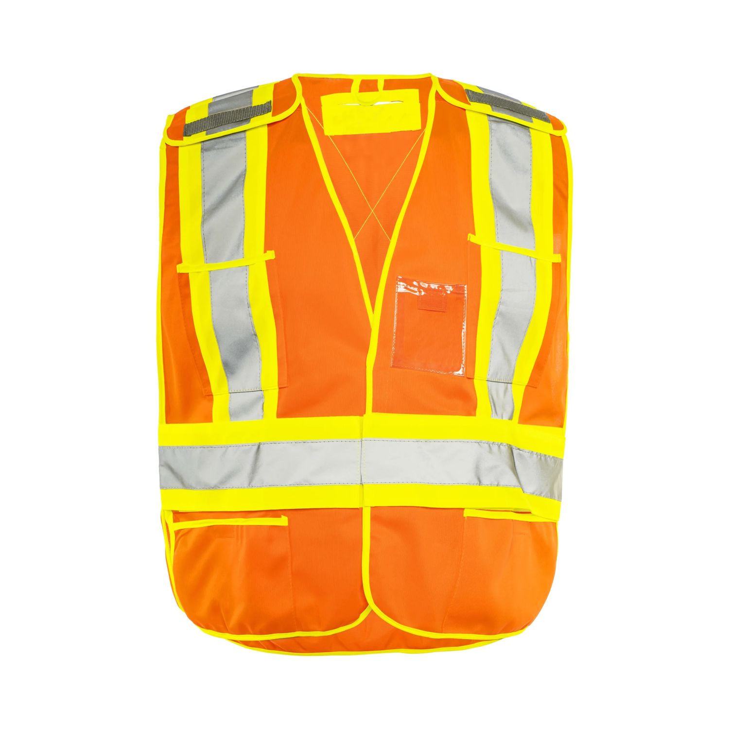 Ground Force Universal Fit 5 Pt. Tearaway Solid Traffic Vest, Color: Orange