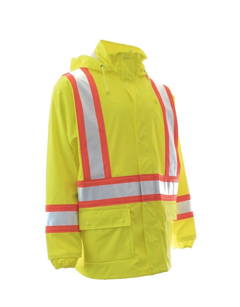 Forcefield High Visibility Fire Resistant Rain Jacket, Color: Lime, Size: M